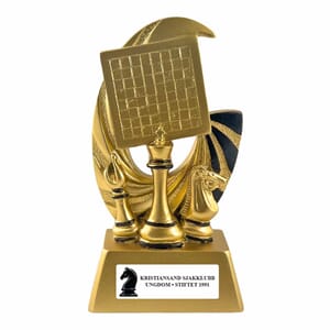 Chess statuett 11 cm med eget vinylmotiv
