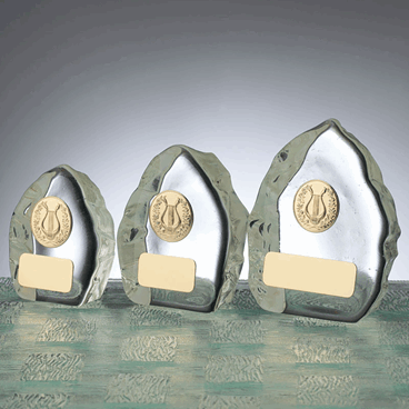 Glass m/metall motiv