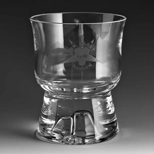 Glittertind lysestake 11 cm med eget sandblåst motiv