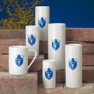 Eidsvold vase og krus i 5 størrelser med eget trykt motiv