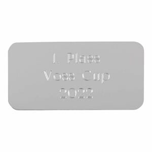 Sølvskilt med gravering, doble tegn