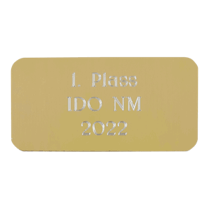 Gullskilt med gravering, doble tegn