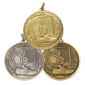 Fotball medalje i messing 42 mm