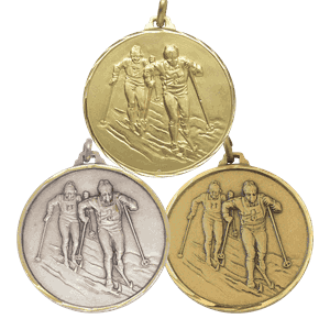 Langrenn klassisk medalje i messing 42 mm