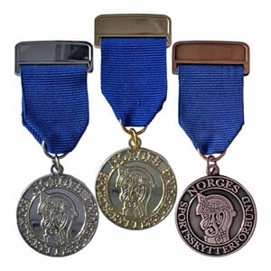 DM medalje med bånd og overstykke