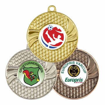 Champion medalje 50 mm med eget vinylmotiv