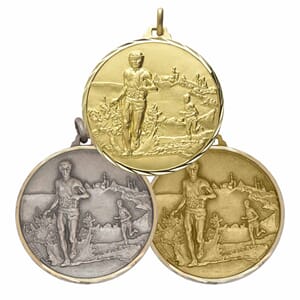 Terrengløp medalje i messing 42 mm