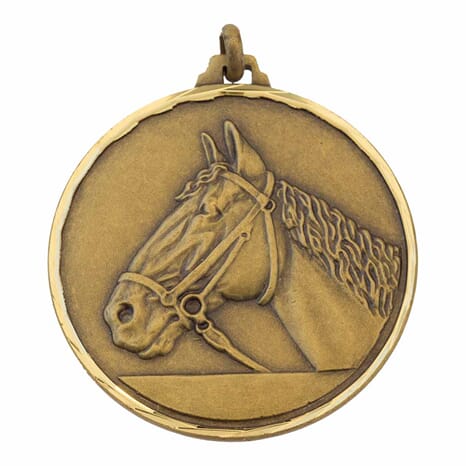 Hest medalje i messing 42 mm