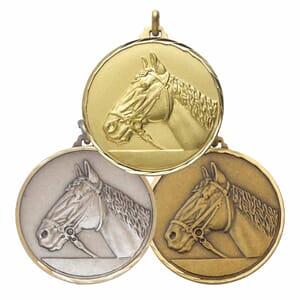 Hest medalje i messing 42 mm