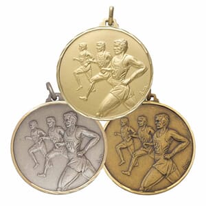 Løping medalje i messing 42 mm