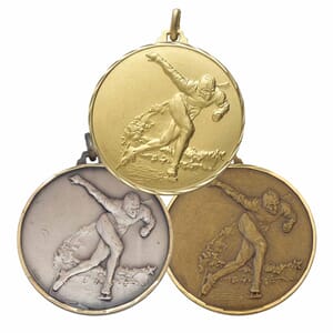 Skøyter medalje i messing 42 mm