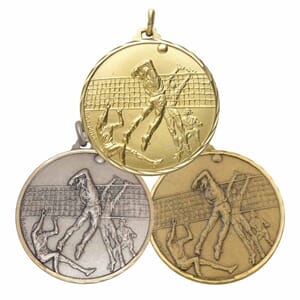 Volleyball medalje i messing 42 mm