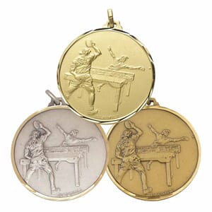 Bordtennis medalje i messing 42 mm