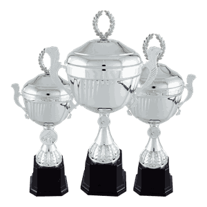 Manchester pokaler med lokk i 5 størrelser