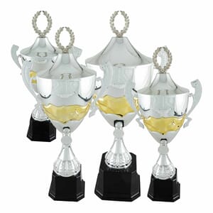 Miami pokaler med lokk i 3 størrelser